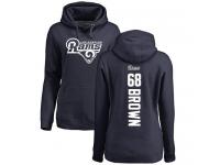 Nike Jamon Brown Navy Blue Backer Women's - NFL Los Angeles Rams #68 Pullover Hoodie