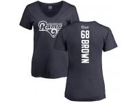 Nike Jamon Brown Navy Blue Backer Women's - NFL Los Angeles Rams #68 T-Shirt