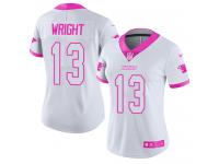 Nike Jarius Wright Limited White Pink Women's Jersey - NFL Carolina Panthers #13 Rush Fashion