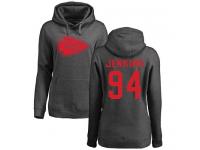 Nike Jarvis Jenkins Ash One Color Women's - NFL Kansas City Chiefs #94 Pullover Hoodie