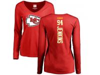 Nike Jarvis Jenkins Red Backer Slim Fit Women's - NFL Kansas City Chiefs #94 Long Sleeve T-Shirt