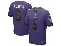 Nike Joe Flacco Elite Purple Home Men's Jersey - NFL Baltimore Ravens #5 Drift Fashion