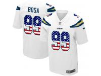 Nike Joey Bosa Elite White Road Men's Jersey - NFL Los Angeles Chargers #99 USA Flag Fashion