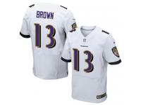 Nike John Brown Elite White Road Men's Jersey - NFL Baltimore Ravens #13