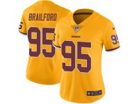 Nike Jordan Brailford Washington Redskins Women's Limited Gold Color Rush Jersey