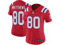 Nike Jordan Matthews Limited Red Alternate Women's Jersey - NFL New England Patriots #80 Vapor Untouchable