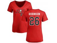 Nike Josh Robinson Red Name & Number Logo Women's - NFL Tampa Bay Buccaneers #26 T-Shirt