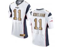 Nike Julian Edelman Elite White Gold Road Men's Jersey - NFL New England Patriots #11