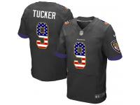 Nike Justin Tucker Elite Black Alternate Men's Jersey - NFL Baltimore Ravens #9 USA Flag Fashion