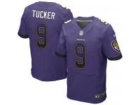 Nike Justin Tucker Elite Purple Home Men's Jersey - NFL Baltimore Ravens #9 Drift Fashion