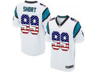 Nike Kawann Short Elite White Road Men's Jersey - NFL Carolina Panthers #99 USA Flag Fashion
