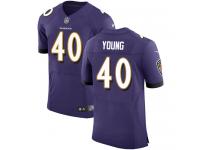 Nike Kenny Young Elite Purple Home Men's Jersey - NFL Baltimore Ravens #40 Vapor Untouchable