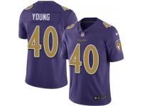 Nike Kenny Young Elite Purple Men's Jersey - NFL Baltimore Ravens #40 Rush Vapor Untouchable