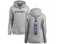 Nike Lamar Jackson Ash Backer Women's - NFL Baltimore Ravens #8 Pullover Hoodie