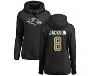 Nike Lamar Jackson Black Name & Number Logo Women's - NFL Baltimore Ravens #8 Pullover Hoodie