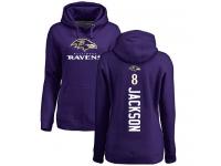 Nike Lamar Jackson Purple Backer Women's - NFL Baltimore Ravens #8 Pullover Hoodie