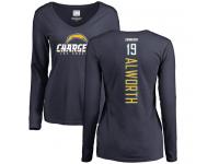 Nike Lance Alworth Navy Blue Backer Women's - NFL Los Angeles Chargers #19 Long Sleeve T-Shirt