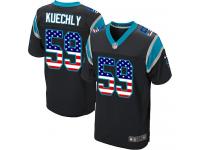 Nike Luke Kuechly Elite Black Home Men's Jersey - NFL Carolina Panthers #59 USA Flag Fashion