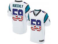 Nike Luke Kuechly Elite White Road Men's Jersey - NFL Carolina Panthers #59 USA Flag Fashion