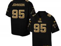 Nike Men NFL Carolina Panthers #95 Charles Johnson Black Game Jersey