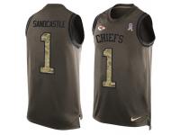 Nike Men NFL Kansas City Chiefs #1 Leon Sandcastle Olive Salute To Service Tank Top