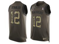 Nike Men NFL Oakland Raiders #12 Ken Stabler Olive Salute To Service Tank Top