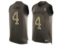 Nike Men NFL Oakland Raiders #4 Derek Carr Olive Salute To Service Tank Top