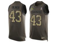 Nike Men NFL San Diego Chargers #43 Branden Oliver Olive Salute To Service Tank Top