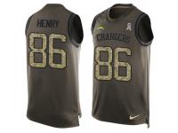 Nike Men NFL San Diego Chargers #86 Hunter Henry Olive Salute To Service Tank Top