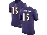 Nike Michael Crabtree Elite Purple Home Men's Jersey - NFL Baltimore Ravens #15 Vapor Untouchable