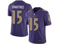 Nike Michael Crabtree Elite Purple Men's Jersey - NFL Baltimore Ravens #15 Rush Vapor Untouchable