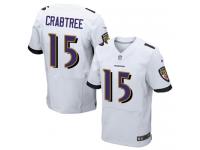 Nike Michael Crabtree Elite White Road Men's Jersey - NFL Baltimore Ravens #15