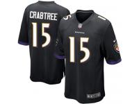 Nike Michael Crabtree Game Black Alternate Men's Jersey - NFL Baltimore Ravens #15
