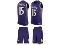 Nike Michael Crabtree Purple Men's Jersey - NFL Baltimore Ravens #15 Tank Top Suit