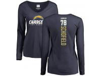 Nike Michael Schofield Navy Blue Backer Women's - NFL Los Angeles Chargers #78 Long Sleeve T-Shirt