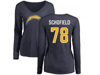 Nike Michael Schofield Navy Blue Name & Number Logo Women's - NFL Los Angeles Chargers #78 Long Sleeve T-Shirt