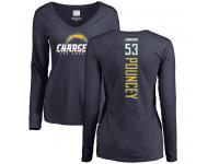 Nike Mike Pouncey Navy Blue Backer Women's - NFL Los Angeles Chargers #53 Long Sleeve T-Shirt