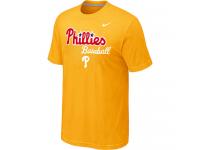 Nike MLB Philadelphia Phillies 2014 Home Practice T-Shirt - Yellow