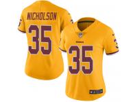 Nike Montae Nicholson Limited Gold Women's Jersey - NFL Washington Redskins #35 Rush Vapor Untouchable