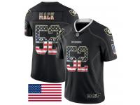 Nike Oakland Raiders #52 Khalil Mack Black Men's Stitched NFL Limited Rush USA Flag Jersey