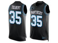 Nike Panthers #35 Mike Tolbert Black Team Color Men Stitched NFL Tank Top