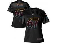 Nike Panthers #67 Ryan Kalil Black Women NFL Fashion Game Jersey