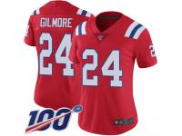 Nike Patriots #24 Stephon Gilmore Red Alternate Women's Stitched NFL 100th Season Vapor Limited Jersey
