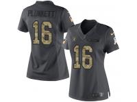 Nike Raiders #16 Jim Plunkett Black Women Stitched NFL Limited 2016 Salute to Service Jersey