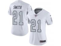 Nike Raiders #21 Sean Smith White Women Stitched NFL Limited Rush Jersey