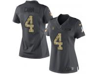 Nike Raiders #4 Derek Carr Black Women Stitched NFL Limited 2016 Salute to Service Jersey