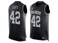 Nike Raiders #42 Ronnie Lott Black Team Color Men Stitched NFL Tank Top