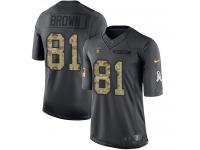 Nike Raiders #81 Tim Brown Black Men Stitched NFL Limited 2016 Salute To Service Jersey