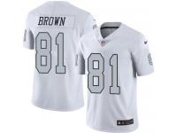 Nike Raiders #81 Tim Brown White Men Stitched NFL Limited Rush Jersey