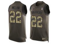 Nike Rashaan Melvin Green Men's Jersey - NFL Oakland Raiders #22 Salute to Service Tank Top